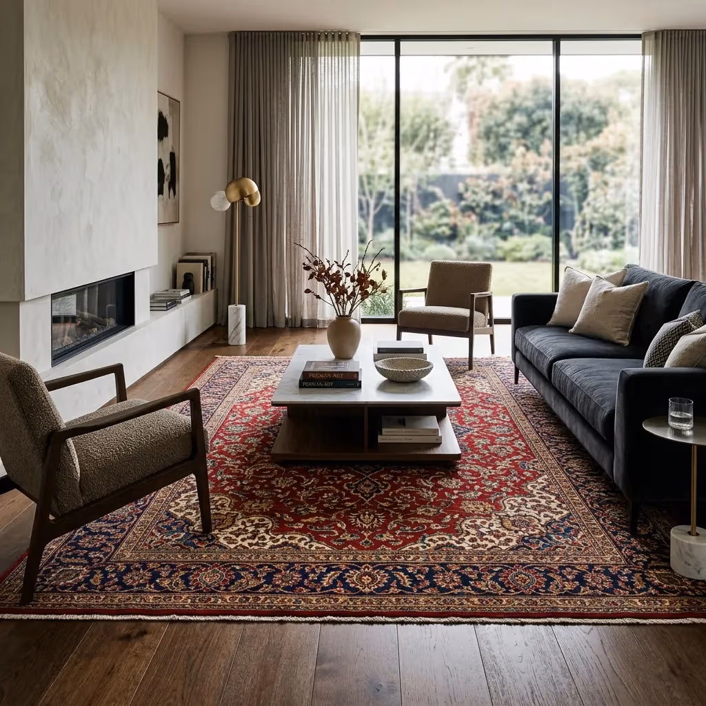 RugSource rug in a warm cozy room